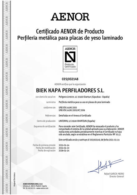 CERTIFICADO AENOR BIEKAPA 2021